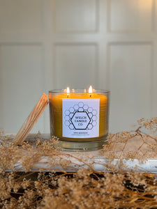 32 oz Beeswax Candle with Wooden Lid